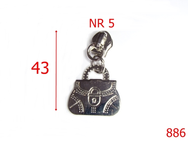 Cursori fermoar - 886/CURSOR POSETA-Nr 5-mm---nichel---2E5--M25