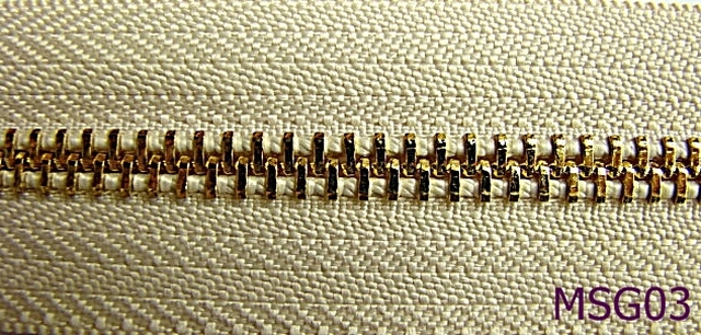 Fermoar metalic - MSG03/FERMOAR METALIC DUBLU GOLD-Nr 5-mm---IVORY-----
