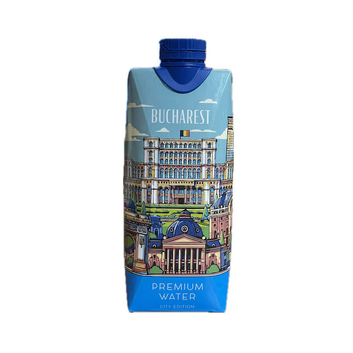 Beverages - Aquagloria, Apa plata in Tetrapak, City Edition Bucharest, 500 ml