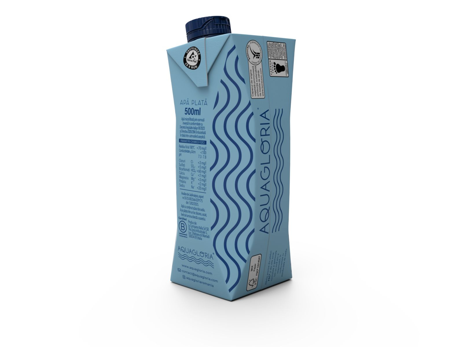 Aquagloria, Apă plată în tetrapak, Premium Water, 500 ml [2]
