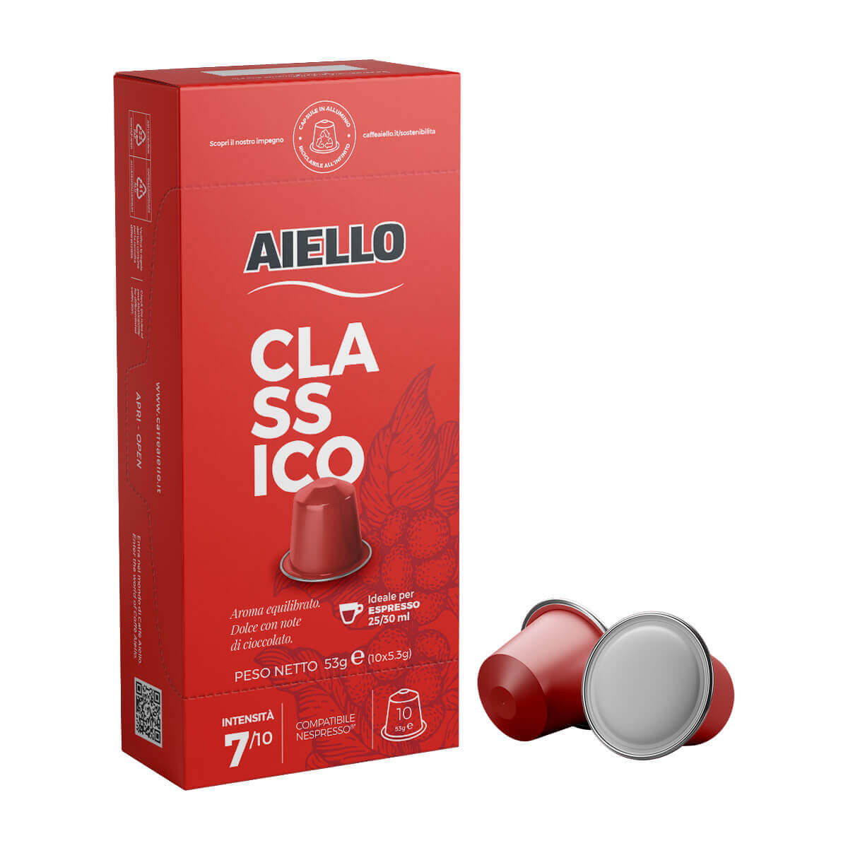 Coffee - Cafea Capsule Aiello, Compatibile Nespresso, Aroma Classico, 53g (10x5.3g)
