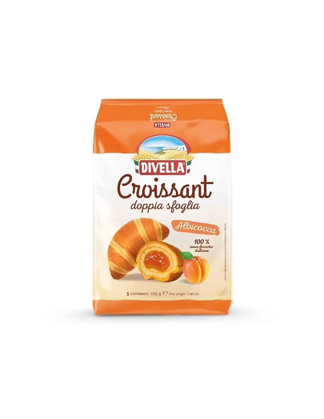 Bakery - Croissant Divella Doppia Sfoglia cu Caise, 5 bucati, 225 g