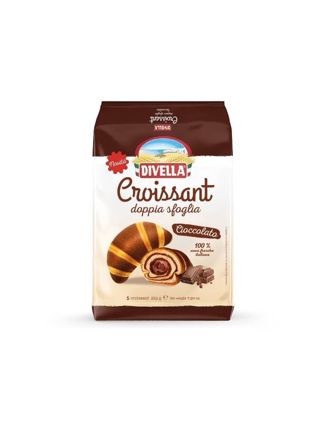 Bakery - Croissant Divella Doppia Sfoglia cu Ciocolata, 5 bucati, 225 g