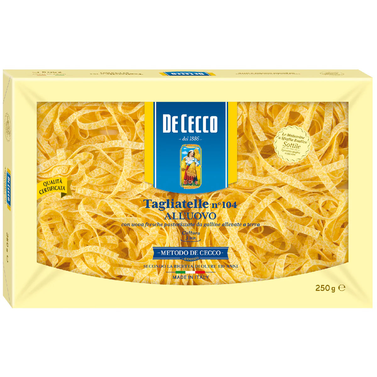 Food Items - De Cecco 104 Tagliatelle all'Uovo 250g