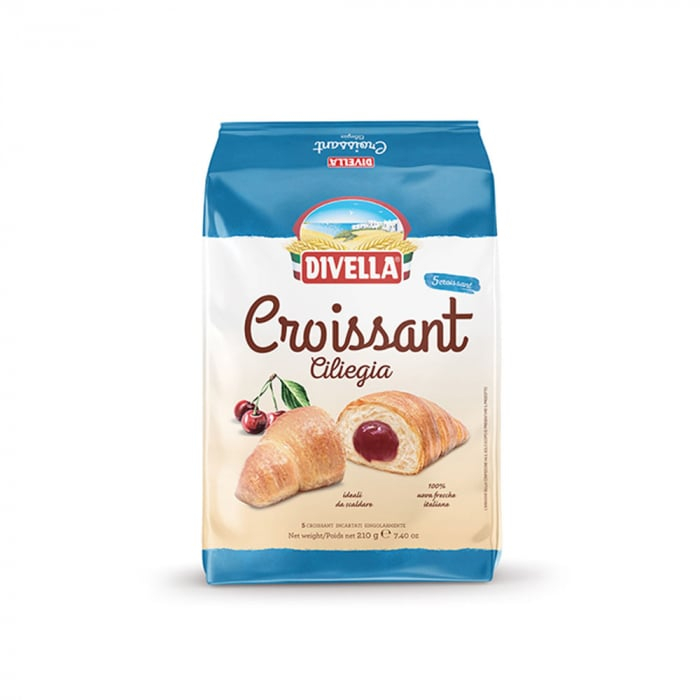 Pastries & Scones - DIVELLA Croissant cireașă - 210gr x 5 bucati - Fantasie del Mattino