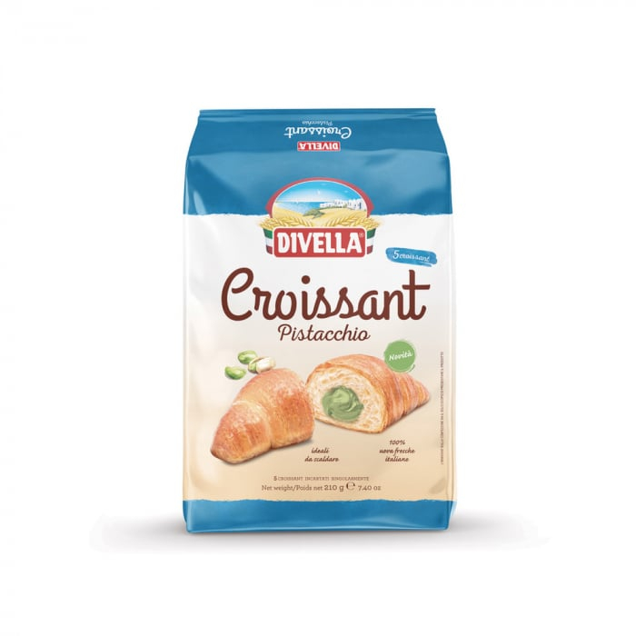 Pastries & Scones - DIVELLA Croissant cu fistic - 210gr x 5 bucati - Fantasie del Mattino