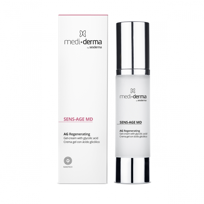 Ten normal - Mediderma SENS AGE MD AG Regenerating Crema-Gel cu Acid Glicolic 50 ml