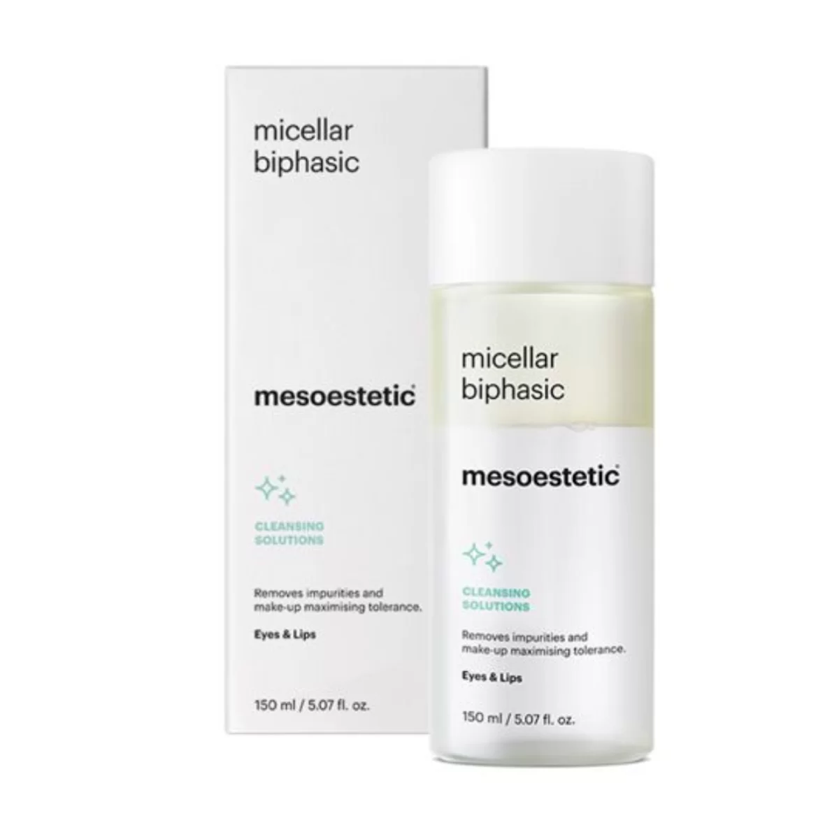 Îngrijirea buzelor - Micellar Biphasic Solution Mesoestetic - Demachiant Bifazic Pentru Ochi si Buze 150ml