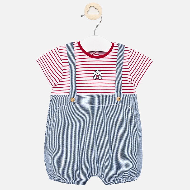 Haine  Incaltaminte Accesorii - Salopeta Dungi rosu albastru - Mayoral  4-6 luni
