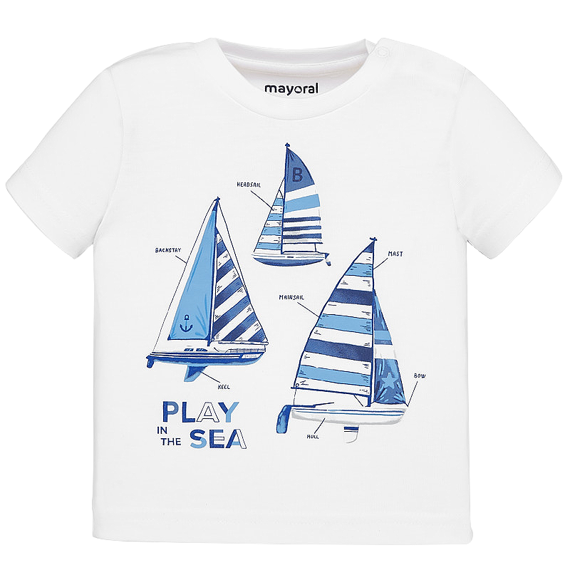 Haine  Incaltaminte Accesorii - Tricou cu maneca scurta - Vaporase - Alb - Mayoral 36 luni