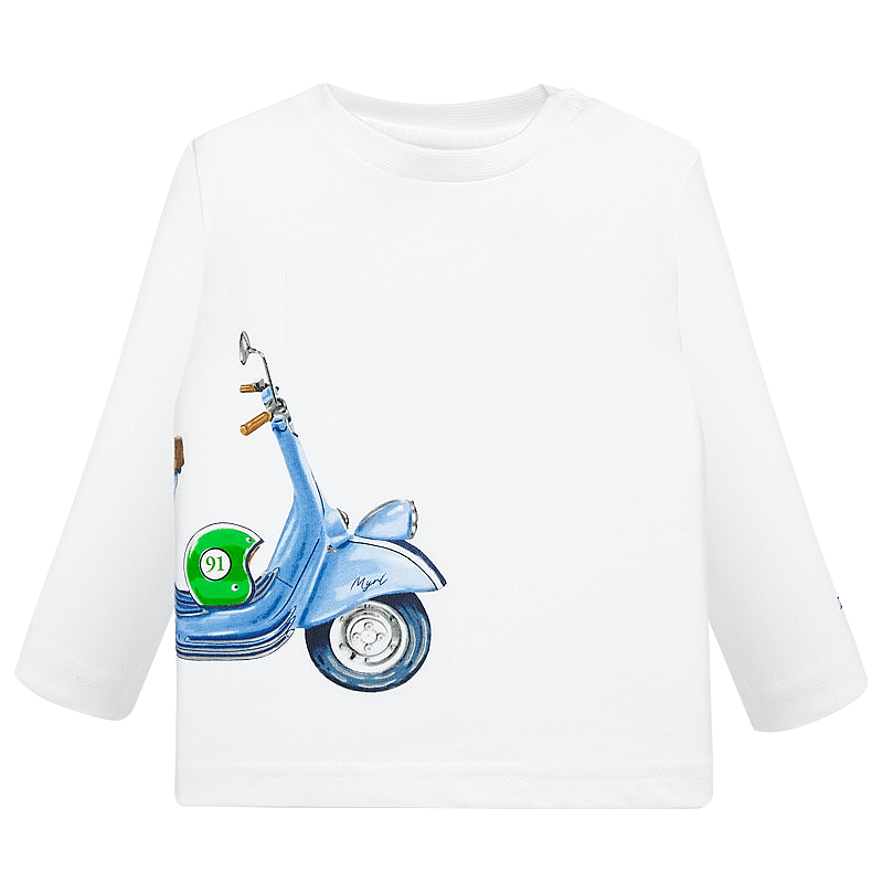 Haine  Incaltaminte Accesorii - Tricou maneca lunga - Motocicleta - Alb - Mayoral 36 luni