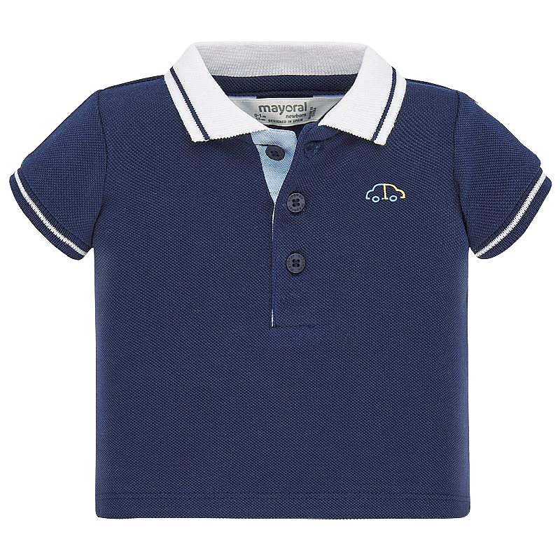 Haine  Incaltaminte Accesorii - Tricou polo clasic cu maneca scurta - Bleumarin/Alb - Mayoral 12 luni